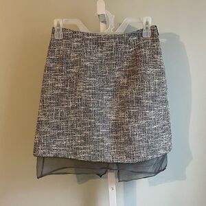 Le Ciel Bleu Tweed Skirt with Mesh Underlay